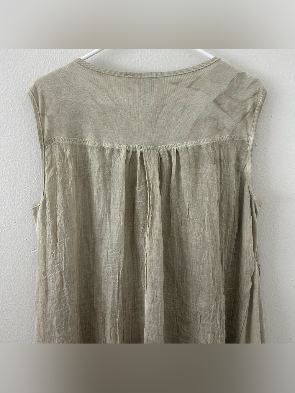 Pretty Angel Layered Tunic Top Dress L Boho Crochet Lace Fringe Artsy Linen Blen - Picture 6 of 11